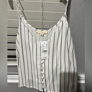 PacSun Striped Buttoned Cami Tank Top